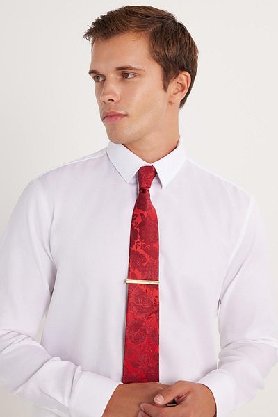 Tudors Slim Fit White Non-Iron 100% Cotton Eco-Friendly Ecoteks Certificated No Ironing Shirt