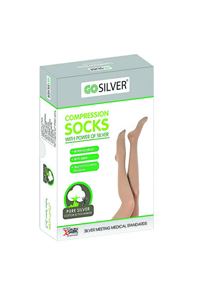 Gosilver Go Silver Panty Hose, Compression Socks (18-21 mmHG) Open Toe Short/...