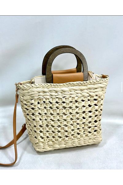 RAMAZAN YARDIMCI BAG COLLECTİON Wicker Handle Bag