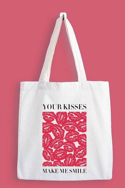 designedfy Kisses Printed Cloth Bag, Tote Bag