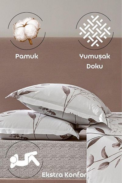 Karna Home مجموعة أغطية وسائد LaVella مكونة من قطعتين - باب زهري يفتح أثناء النوم 50X70/