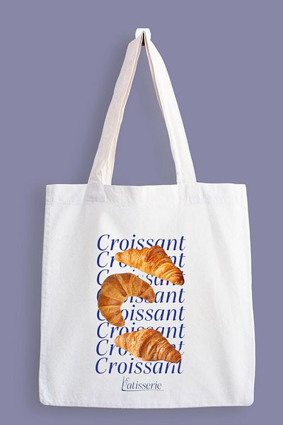 designedfy Croissant Patisserie Printed Cloth Bag, Tote Bag