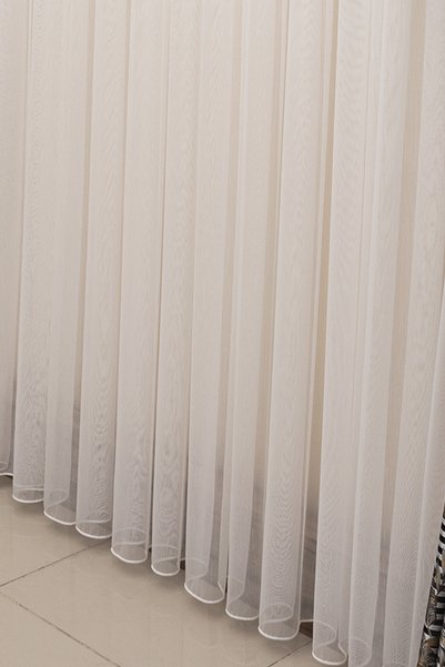 Ta-Ha Perde ve Halı 1-3 Frequently Pleated Titi Model Tulle Curtain, Ttm Floor Tulle Curtain, Off White Ironing Unwilling Tulle Curtain