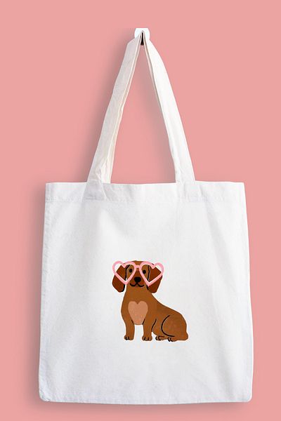 designedfy Dog Printed Cloth Bag, Tote Bag