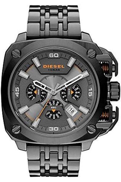 Diesel BAMF Chronograph Grey Dial Grey Ion-plated Men's Watch DZ7344