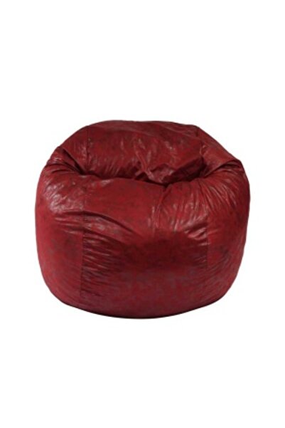 Pufrelax King Size Armchair Set with Ottoman (footrest) and Pillow, Textile Material - Cranberry