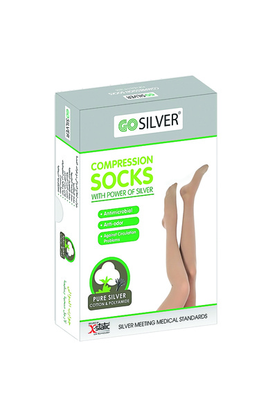 Gosilver Go Silver Panty Hose, Compression Socks (18-21 mmHG) Closed Toe Shor...