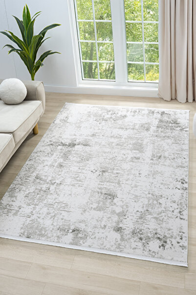 Knidos White Gray Carpet Soft Textured Acrylic Carpet Living Room Living Room Living Room Bedroom Rug 14110A