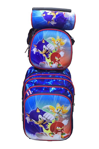 ZippyPack Cartoon Printed Kids School Trolley Backpack Set, 3 Pieces, 16.5 Inch Rolling Bag Lunch Box Pencil C