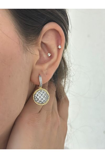 MyladyAccessoriess Zircon Stone Detail Dangle Premium Ball Earrings