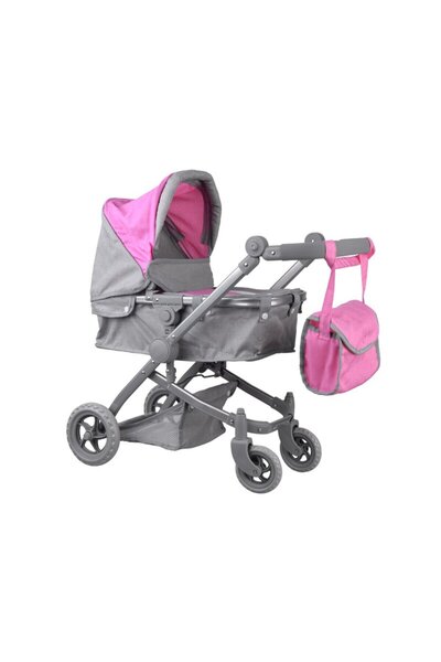 Jokomisiada Детска количка за кукли, Jokomisiada, 4 в 1, с кошница за аксесоа...