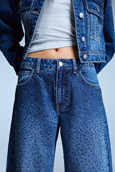 Bershka Straight fit parlak jean