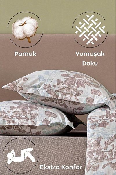 Karna Home مجموعة أغطية وسائد LaVella مكونة من قطعتين - باب زهري يفتح أثناء النوم 50X70/