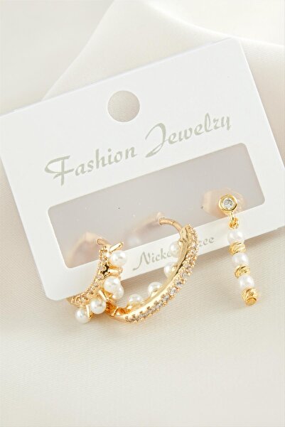 ZERO LAND 3 قطع أقراط دوريكا من حجر الزركون اللؤلؤي