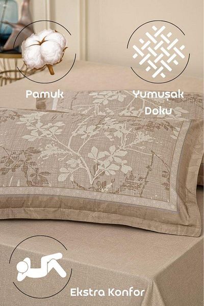 Karna Home مجموعة أغطية وسائد LaVella مكونة من قطعتين - باب زهري يفتح أثناء النوم 50X70/
