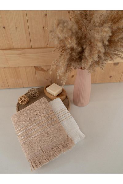 Baveno Cotton Double 50X80 cm Striped Color Modern Towel Set