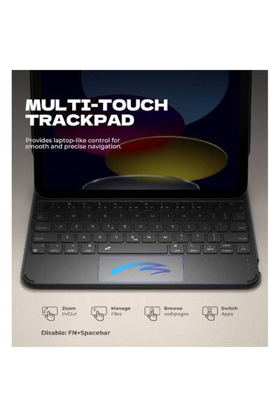 XIUWOO غطاء لوحة مفاتيح سحرية مع لوحة تتبع متعددة اللمس وإضاءة خلفية لجهاز iPad الجيل العاشر (2022)/ (A16) الجيل الحادي عشر (2025)