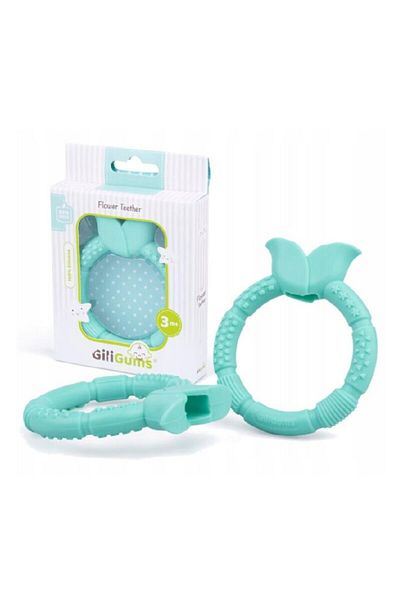 GiliGums Teething ring, Giligums, Flower, For gum massage, Silicone, BPA free, 3 months+