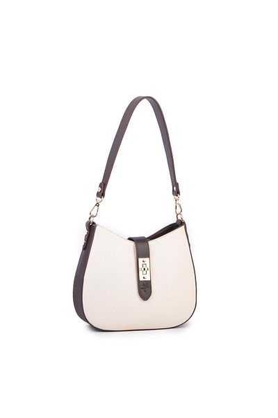 Nas Bag Geantă de umăr ovală și crossbody pentru femei Liza maro crem