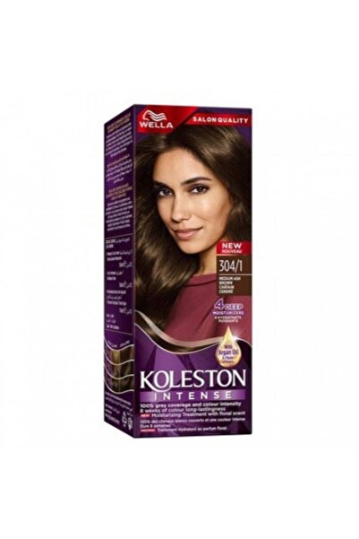 wella koleston صبغة شعر بني رمادي متوسط 304/1 ويلا كوليستون 110 مل