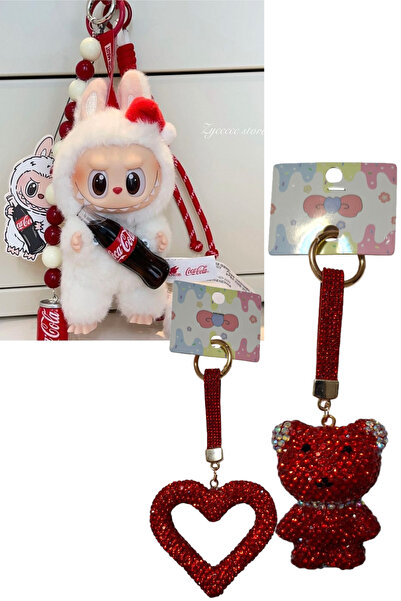 Yuka Kids LABUBU X COCA-COLA + KALP VE AYICIK CHARM HEDIYE 3'LÜ SET