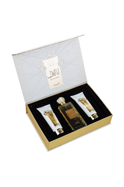 Nusuk Set cadou Ana Al Awwal pentru femei, Nusuk, Apă de parfum 100ml + Gel de duș 100ml + Loțiune de corp 100ml