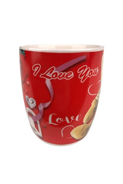 OEM Cana cu inimi, ursuleti, flori si text "I love you", ceramica, 150 ml, 7X8 cm, M3