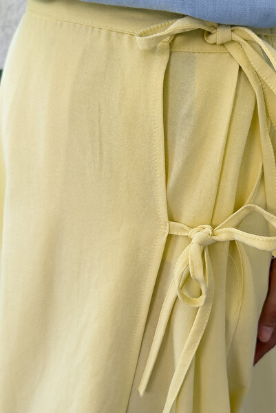 Salih Çelebi One Piece Cross Tie Skirt 2356 - Yellow