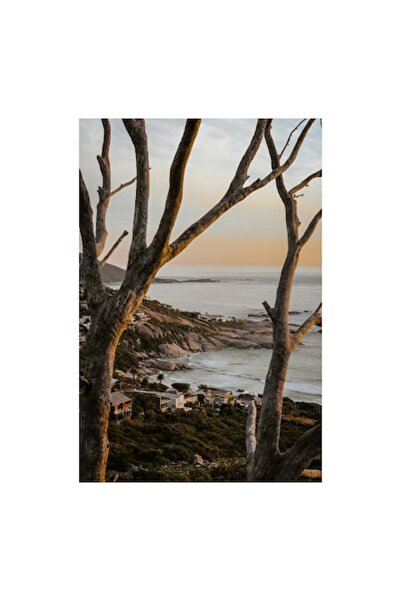 OEM Tablou Canvas, "Apus linistit pe coasta stancoasa", 50 x 90cm