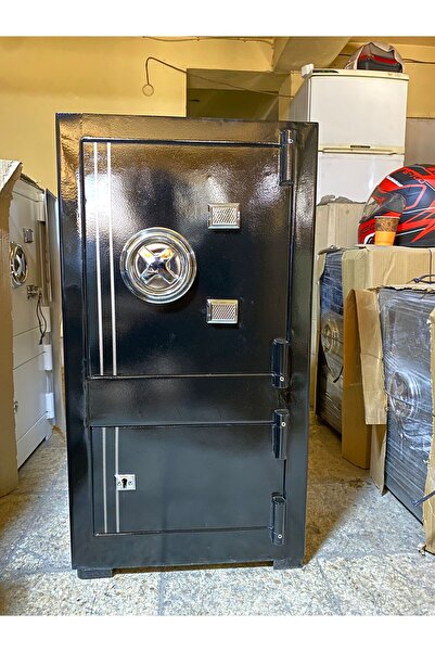 ÖMER FARUK ÇELİK PARA KASALARI 85 CM ANTRASİT SİYAH TEK RENK ÇİZGİLİ ANAHTARLI ÇELİK PARA KASASI