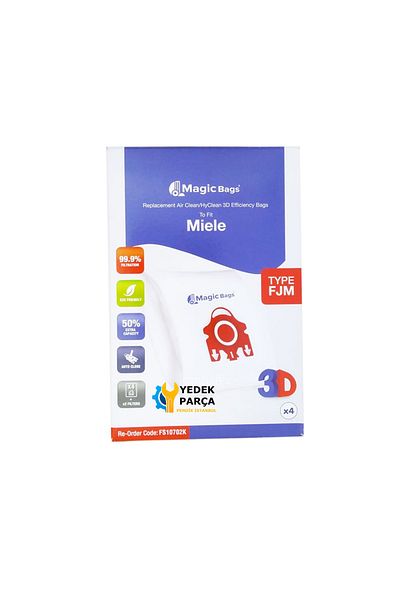 Ozba Ticaret Miele Compatible Typ Fjm Vacuum Cleaner Dust Bag 4 Pieces