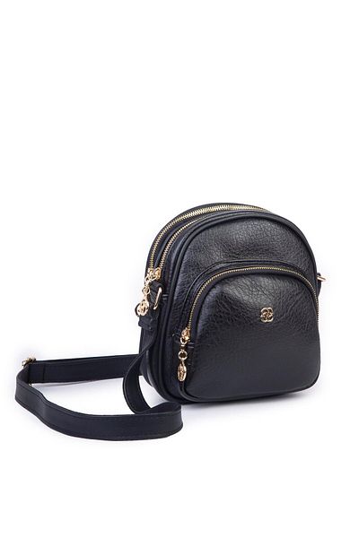 Nas Bag Geantă de umăr și crossbody pentru femei cu mai multe compartimente Victoria neagră (20x22 cm)
