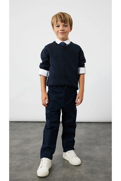 ASL GOLF CLUB Pantaloni de școală bleumarin pentru băieți, croiala confortabilă, țesătură durabilă, 6-10 ani