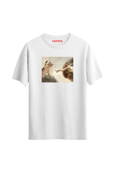 Eastek Tricou cu design unisex cu imprimeu Funny Cat Meme