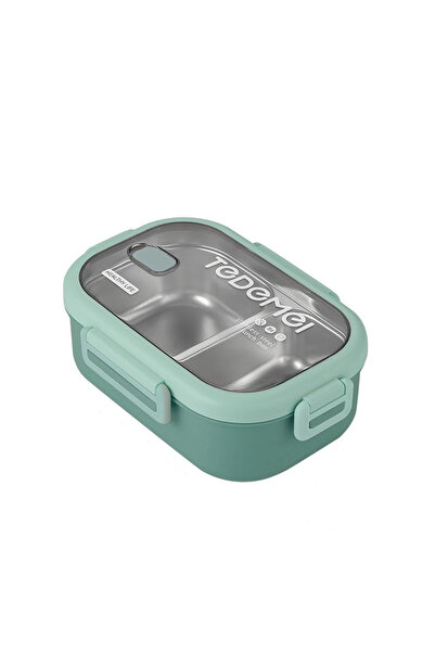 Evistro 2 Bölmeli Paslanmaz Çelik Sızdırmaz Saklama Kabı Beslenme Kabı 0,85 L...