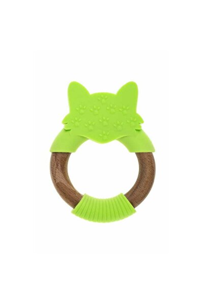 Bocioland Teething toy, Bocioland, Silicone and wood, Easy to grip, Bpa Free, Fox, Green