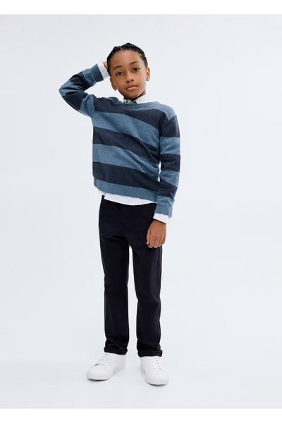 ASL GOLF CLUB Boys' Navy Blue School Pants 6‑10 Years 100% Cotton Elastic Waist Standard Fit