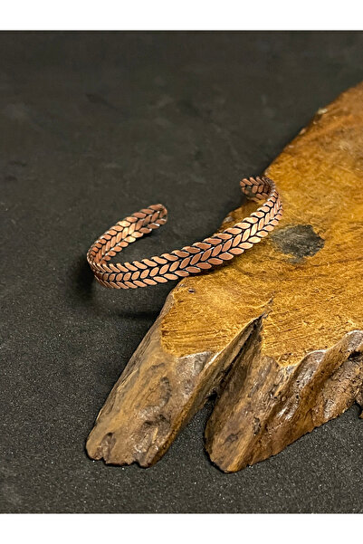 Rupen Kraft 100% Pure Copper 3 Leaf Pattern Copper Bracelet Handcrafted Coppe...