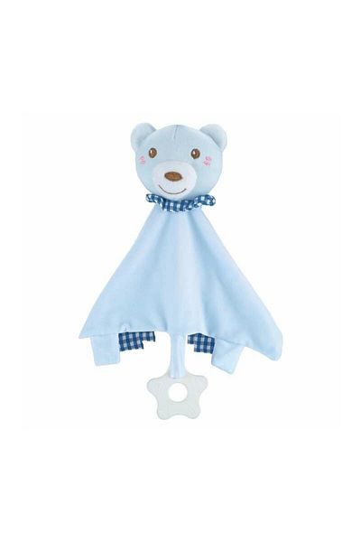 Free2Play Blanket, Free2Play, Teddy Bear, Soft, With rattle, With teething toy, 33 x 33 x 8 cm, Blue