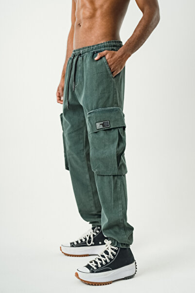 Denim Republic Khaki Cargo Pocket Jogger Pants