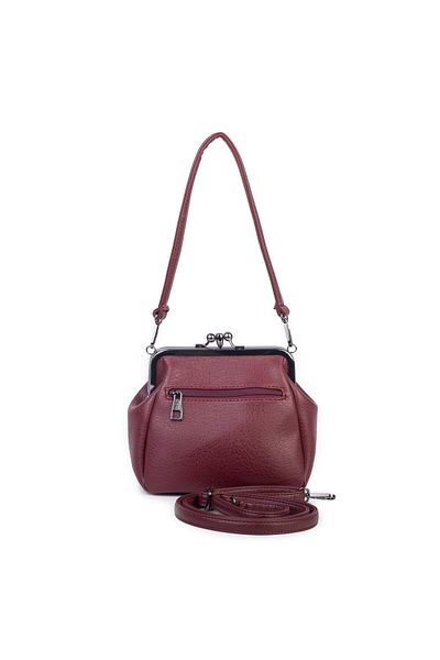 Nas Bag Geantă de umăr și crossbody pentru femei Mini Vintage Scholarship Clip Claret Red Victoria (20x17 cm)