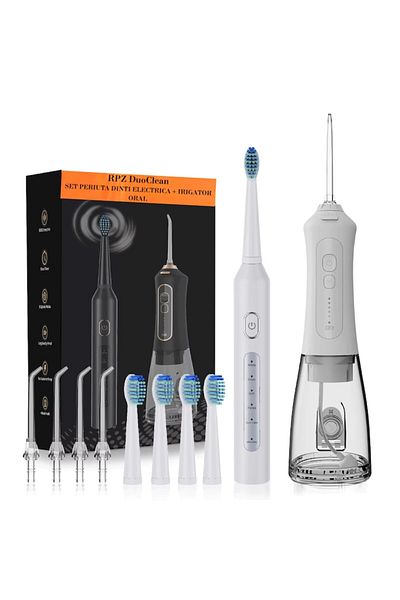 OEM SET Irigator Oral Profesional, RPZ DuoClean, fara fir, portabil, IPX7, Protectie supraincalzire, Rez