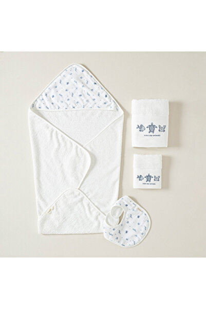 Chakra Under The Sea Kundak Havlu Set Ekru