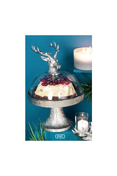 Hoff Interieur HIRSCH Cake Stand with Dome, 21cm Diameter