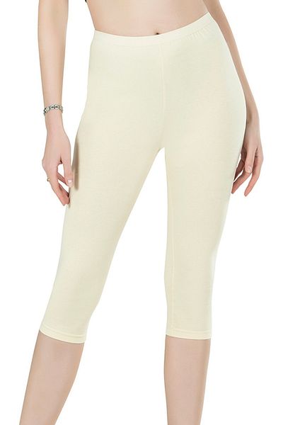 LİRONA Not Burning Sweat - Moisture Absorbent Lycra Below Knee Capri Leggings under Skirt Leggings - No Trace Elastic