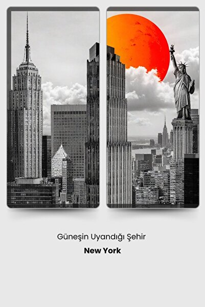 Pi Papers Güneşin Uyandığı Şehir - New York Yapışkansız Tutunan Akıllı Kağıt Poster