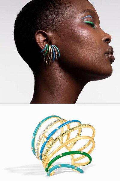 TAKIŞTIR Altın Renk Taş Detaylı Ear Cuff (Tek)