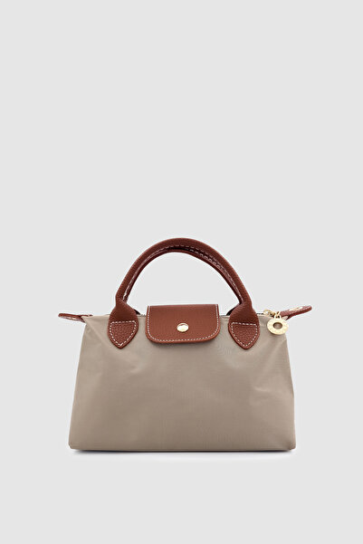 Wuclo حقيبة يد نيلو بسحاب وإغلاق مغناطيسي من قماش المظلة باللون الكاكي تان