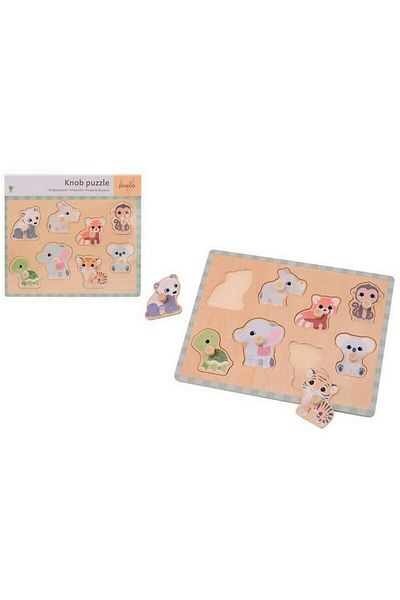 Joueco Puzzle, Joueco, Wildies Family, 8 pieces, FSC certified wood, 30 x 27 cm, 18 months+, Multicolor