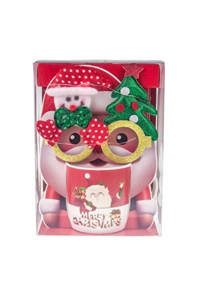 OEM Cană ceramică cu imagini de Crăciun și pahare textile 17x23 cm M1